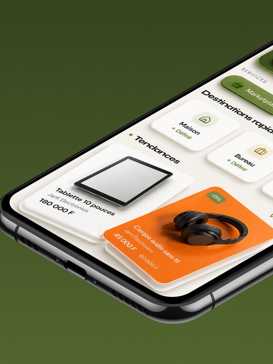 Écran d'accueil Nopal — transport moto-taxi et marketplace réunis